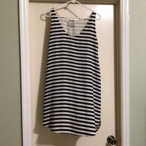Navy blue stripped shift dress